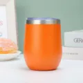 12oz edelstahl eierbecher isolierter becher doppelwandige vakuum kaffeetasse orange - 300ml / Orange