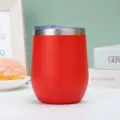 12oz Edelstahl Isoliert Eier Becher Doppelwandige Vakuum Kaffeetasse in Rot Farbe - 300ml / Rot