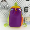 Farbenfroher Dopamin Colorblock Rucksack, leichten Freizeit Schultasche fuer Reisen und Schule. - L / Lila