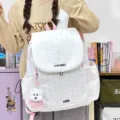 Sac à dos en nylon étoile rose mignon cartable décontracté avec pendentif chien - Grand Avec Pendentif / Rose