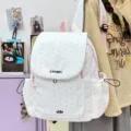 Sac à dos léger en nylon avec motif d'étoiles pour femme, cartable décontracté à cordon. - Petit (Sans Pendentif) / Rose