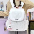 Sac à dos en nylon à imprimé étoiles roses mignon femme décontracté léger sac d'école - Petit Avec Pendentif / Rose