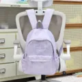 Heller lila süßer Schulrucksack im modischen Design mit Sternenmuster für Schüler. - Basisstil / Lila (Ohne Anhänger)
