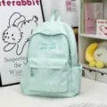 Frischer süßer Candy-Farben Segeltuch Rucksack für Schüler große Kapazität Schultasche - Basisstil / Grün (Ohne Anhänger)