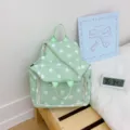 Zaino leggero a pois verdi con tasca frontale trasparente per donna design chic - Vestibilità regolare / Verde
