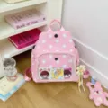 Zaino trasparente a pois rosa zaino ita carino casual per la scuola da donna - Stile con Ciondolo / Rosa