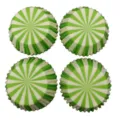 Vue détaillée caissettes à cupcakes rayées vert et blanc, moules papier sulfurisé pour pâtisserie. - Noir Mat (01)