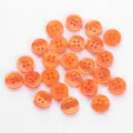 Orange four-hole resin buttons, pearlescent shell effect, ideal for clothing and DIY sewing crafts. - 18L=11.5mm / Thin Edge 01