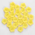 Yellow flower shaped two hole buttons for DIY hair accessories sewing and crafts details - Flower Buttons / 13mm (24 Pieces/Pack) / Yellow