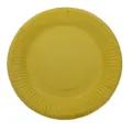 7-inch yellow paper plate, disposable round paper dish for DIY crafts and kids parties, 10 pack - Yellow