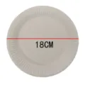 18cm disposable paper plate detail view, eco-friendly round tableware for party crafts. - White