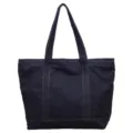 Grand sac cabas en denim pour femme, sac à épaule décontracté avec poche avant. - Bleu