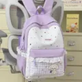 Zaino scolastico carino con stelle per ragazze, grande capacità borsa per studenti oggi. - senza ciondolo / Viola