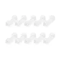 Close-up view of transparent self-adhesive cable clips detailing clear plastic buckle design. - 20 Pieces/Pack / Clear