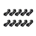 Detailed close-up view of 10 black self-adhesive cable clips, ideal for wire management. - 20 Pieces/Pack / Black