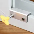 Verstelbare schuifraam slot veiligheid stopper met gele sleutel aluminium tool - Dubbel Gat