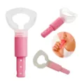 Three-stage abdominal breathing trainer and oral muscle exercise tool in pink color - 11x5cm / Pink