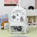 Japanese sweet girl polka dot star ita bag anime convention style cute student backpack - Basic Polka Dot Star Style / White