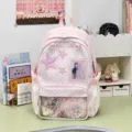 Pink polka dot star ita bag cute Japanese school backpack with transparent display window. - Basic Polka Dot Star Style / Pink