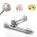 Aluminum alloy flower nail baking tool for cake decorating, durable metal decorating nail detail view. - S