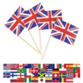 UK vlag prikkers van hout en papier voor feest taart decoratie cupcake toppers! - VK Vlag Tandenstoker / 100 Stuks/Verpakking