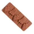 Silicone lollipop mold detail view, showing embossed angel and baby lettering for DIY baking crafts. - Angel Baby Lollipop Mold
