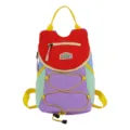Mochila colorida estilo dopamina con bloques de colores, correas ajustables y bolsillo frontal. - Estilo Grande de Empalme de Color de Dopamina (酷炫熊8285) / Grande (28x16x42cm) / Rojo