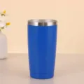 Ανοξείδωτο δοχείο ταξιδιού κενού 20oz με μπλε φινίρισμα για καθημερινή χρήση στο αυτοκίνητο. - 20oz / Μπλε