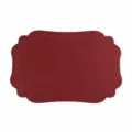 Retro Kunstleder Tischset wasserdicht wärmeisolierend Tischmatte europäischer Stil Dekor - Rotes Tischset