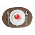 Braune ovale gewebte Baumwoll Tischset hitzebeständige rutschfeste Matte für Esskultur. - 50*35cm / Kaffeebraun