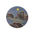 Runde PVC Tischset Neuer Chinesischer Stil Landschaft Goldene Berge Esstisch Matte - Zen Tischset 1