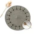 Runde gewebte Tischmatte graue geometrische gedruckte Tischunterlage hitzebeständig Deko - Rund 38cm, Dicke 0.1cm / Gewebt Gedruckt Braun