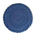 Blauer geflochtener runder Tischset, Baumwollgarn Küche Esstisch Matte und Tassenuntersetzer. - 18cm Untersetzer / Blau