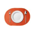 Orange braided oval placemat table mat for dining room kitchen heat resistant tableware decor - 50x35cm / Orange Red