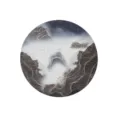 Round Chinese style Zen landscape print PVC placemat heat insulation table mat variant style - Zen Placemat 5