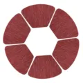 Rote Textilene PVC Fächer-Tischset, runder Esstisch-Matten-Set, hitzebeständige Küchen-Deko. - Groß Fächerförmig 48x33CM / Weinrote Bambusstruktur