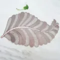 Roségold ausgehöhlte Blatt PVC Tischset Hitzebeständige Matte Nordischer Stil Küche - Kaffeebraun
