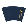 Dunkelblaue sektor-leder tischmatte, wasserdichte tischunterlage für esszimmer und küche. - Kleine Fächerform 43x27cm / Dunkelblau + Grau (Doppelseitig)