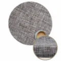 Runde gewebte PVC-Tischset, 35cm Hitzeschutz rutschfeste Tischmatte für den Esstisch. - Rund, 35x35cm, Dicke 0,1cm / Melange Grau