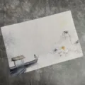 Chinese style PVC woven placemat heat-resistant table mat featuring elegant ink painting. - Autumn Moon