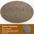 Ovale PVC gewebte Tischset hitzebeständige Platzmatte wasserdichter Tischschutz braun 45x30cm - Oval 45x30cm / Dunkelbraun
