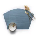 Blauer fächerförmiger PVC-gewebter Tischset moderner Esstischhitzeresistenter Küchenmatte - 45*30cm / Goldfaden Fächerförmig Blau