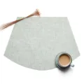 Europäischer PVC geflochtener fächerförmiger Tischset rutschfeste Isolier-Essmatte - 45*30cm / 2*2 Fächerförmig Mintgrün