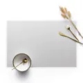 PVC braided placemat waterproof heat insulated table mat square kitchen dining room decor - Bright Silk Placemat / Silver