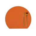 Orange silicone placemat semicircular waterproof non-slip dining table mat for home hotel - Caramel color