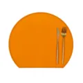 Orange silicone placemat Nordic style waterproof anti-slip dining table bowl mat SKU - Light Yellow