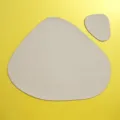 Nordic style irregular leather placemat waterproof heat insulation dining table mat and coaster - Irregular Placemat with Coaster / Pure White Without Printing