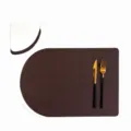 Set tovaglietta sottobicchiere in pelle nordica impermeabile termoisolante arredamento - Caffè e Bianco Latte (Tovaglietta Pane + Sottobicchiere Pane)