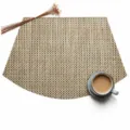 Tovaglietta in Tessuto PVC Teslin a Ventaglio Antiscivolo Termoisolante per Tavolo - 45*30cm / 4*4 Tessuto di Bambù Verde