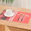Tovaglietta americana PVC Natale isolante termico antiscivolo quadri rossi decoro casa - N.3